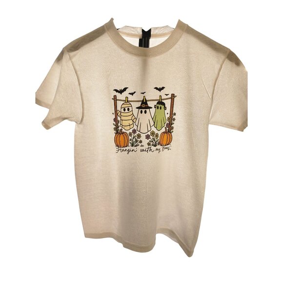 Cute Ghost & Mummy Kids Size Small Halloween "Hangin’ With My Boos" Fun Trick or - Picture 1 of 5